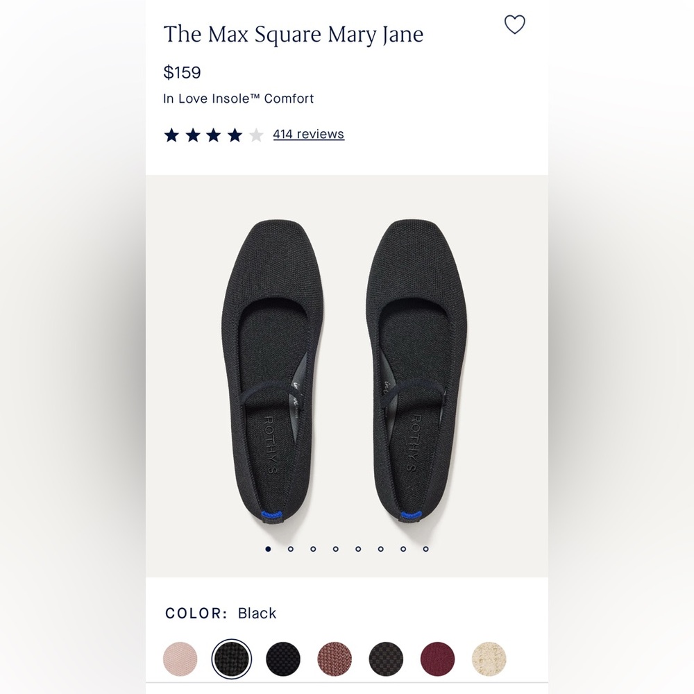 Rothy’s The Max Square Mary Jane in Black Size 7